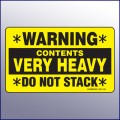 Warning/Contents Very Heavy/Do Not Stack Label