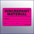 Discrepant Material Quality Assurance Label 4 x 3