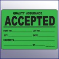 Accepted Large Quality Assurance Label 4 x 6